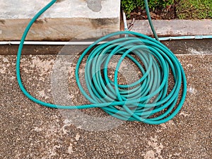 High angle view of hose in garden