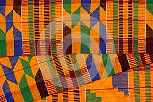 High angle view of kente cloth shot from above