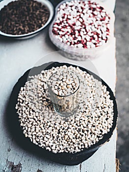 high angle view of kidney beans