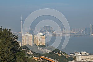 High angle view of the Macao skyline