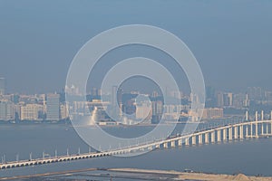 High angle view of the Macao skyline