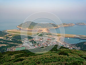 High angle view of the Matsu Beigan Airport