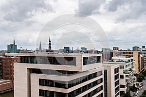 High angle view of a modern residential area in Hamburg