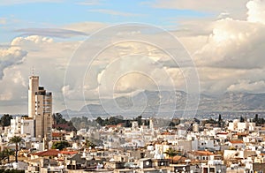 High angle view at Nicosia city. photo