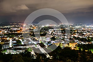 High angle view Phuket province at night