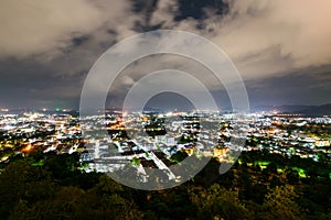 High angle view Phuket province at night