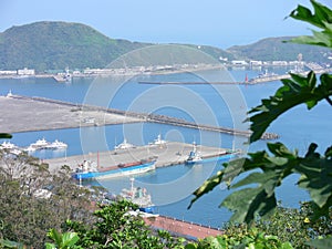 High angle view of a port at Suao Township