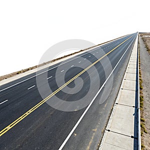 High Angle View of Road Isolated on White Background