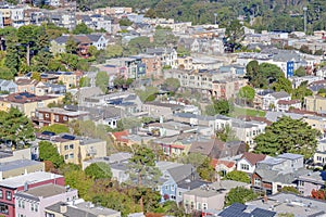 High angle view of San Francisco residential area in California