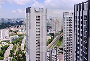High angle view of SkyResidence in Dawson estate District 3 neighbourhood, modern public residential housing by the government