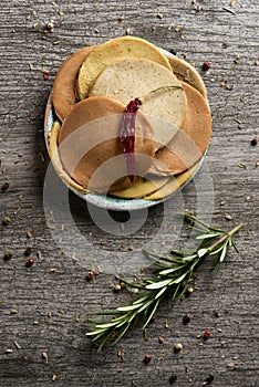 Tofu cold cuts on a table