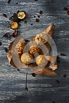 Panellets, typical confection of Catalonia, Spain photo