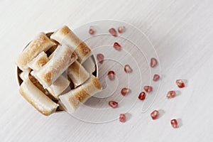 Huesos de santo, typical confection of Spain photo