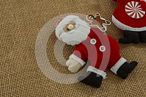 High angle view of stuffed santa claus