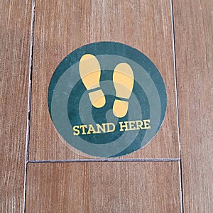 High angle view of symbol of standpoint on floor