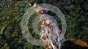 High-angle view of Wentworth Falls in Sydney