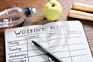 Workout Plan In Notebook photo