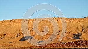 High Atlas desert mountains in sunset light