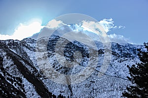 High Atlas Mountains of Imlil in The Snow Period