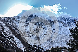 High Atlas Mountains of Imlil in The Snow Period