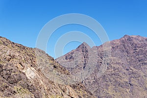 High Atlas Mountains in Morocco.  Road to Toubkal in Toubkal National Park