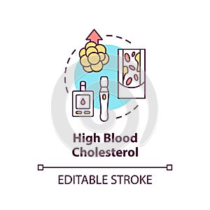 High blood cholesterol concept icon