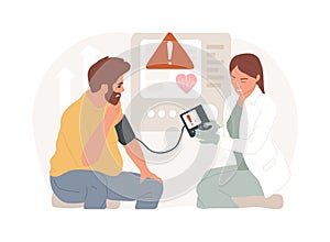High blood pressure isolated concept vector illustration. photo