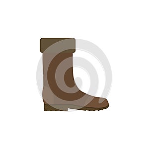 High boot for hunting, fishing and farming. Vector clipart. Illustration on white blank background.