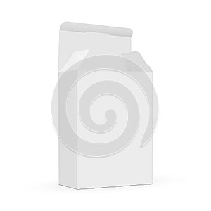 Paper Rectangular Box Mockup, Side View, Opened Lid
