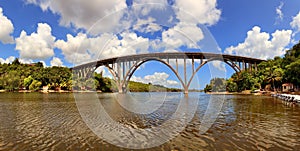 The high bridge over the river