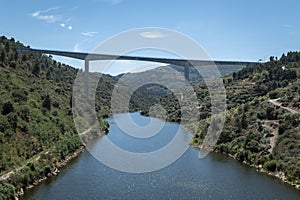 The high bridge over the river photo