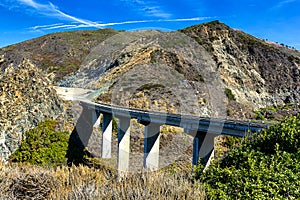 High bridge on Pacific Coast Highway in Big Sur, California