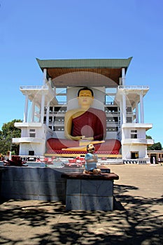 High Buddha statue in a Buddhist temple, Weherahena, Matara