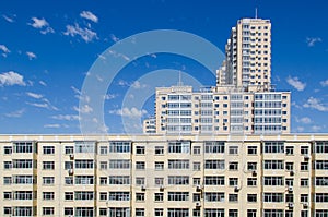 High building under bluesky