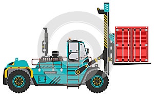 High Capacity Forklift or Heavy Duty Forklift vector