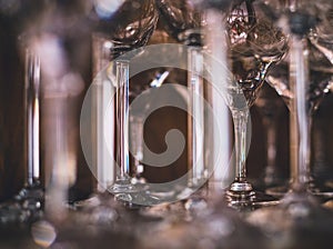 High champagne glass or cups closeup shot