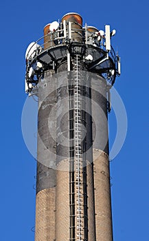 High chimney of a waste-to-energy plant