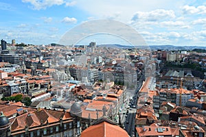 High City View from ClÃ©rigos Church Tower in Porto, Portugal