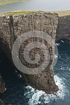 High cliff in Faroe Islands