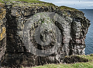 High cliffs on Isle of Noss, Shetland