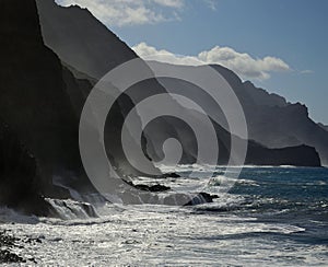 Rough sea and high cliffs, Agaete, Gran Canaria photo