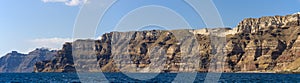 High cliffs of Santorini island, Greece