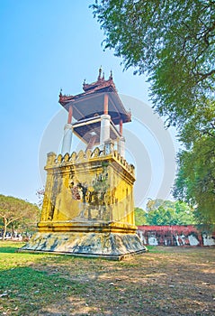The clock tower of Mandalay Palace, Myanmar photo