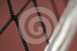 High close-up view of a weave mesh for sports. Soft focus.