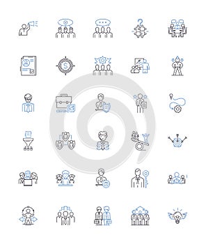 High command line icons collection. Authority, Control, Leadership, Power, Command, Dominance, Influence vector and