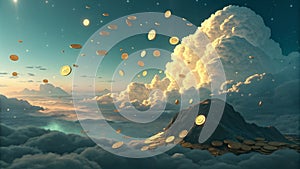 High-Concept AI Visualization with Cloud Neural Network