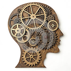 Human Head Silhouette Made of Clock Gears â Learning and Memory Concept