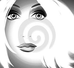 High Contrast Face of Woman 2