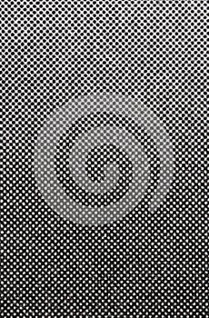 High-Contrast Halftone Dot Gradient in Black and White