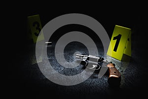 High contrast image of a crime scene photo